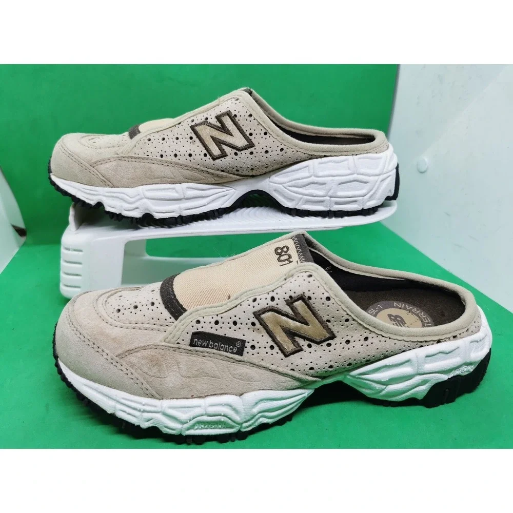 New Balance 801 Slip On All Terrain Beige Suede Leather Shoes Size 6.5 D W801FC